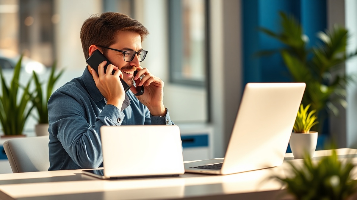 Ondernemer die haar telefonische bereikbaarheid verbetert met een digitale assistente